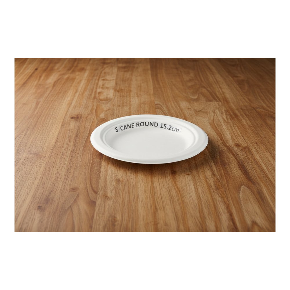 SUGAR CANE ROUND PLATE 15.2cm (10) — 10 packs