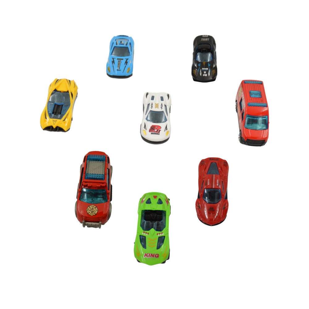 Pretend & Play Car Transporter Truck with Lights and Sounds - 8 Cars