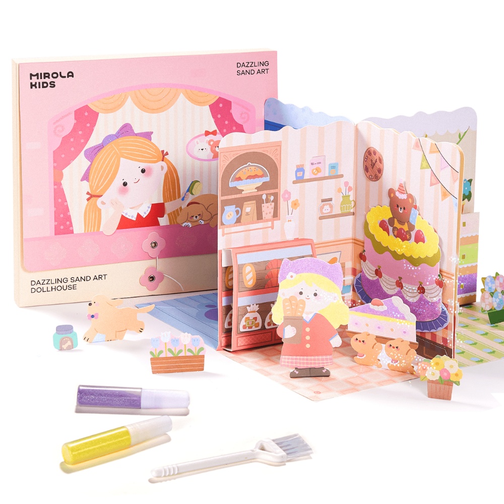 Paper Craft Dollhouse & Glittery Sand Art Kit