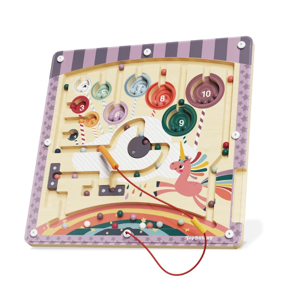 Wooden Unicorn Magnetic Maze - Colour Sorting & Matching