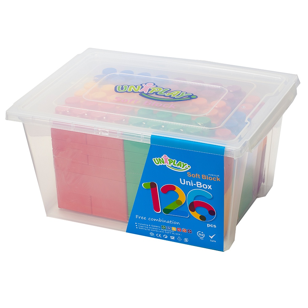 Jumbo Soft Blocks – Mixed – 126pcs – Storage Bin