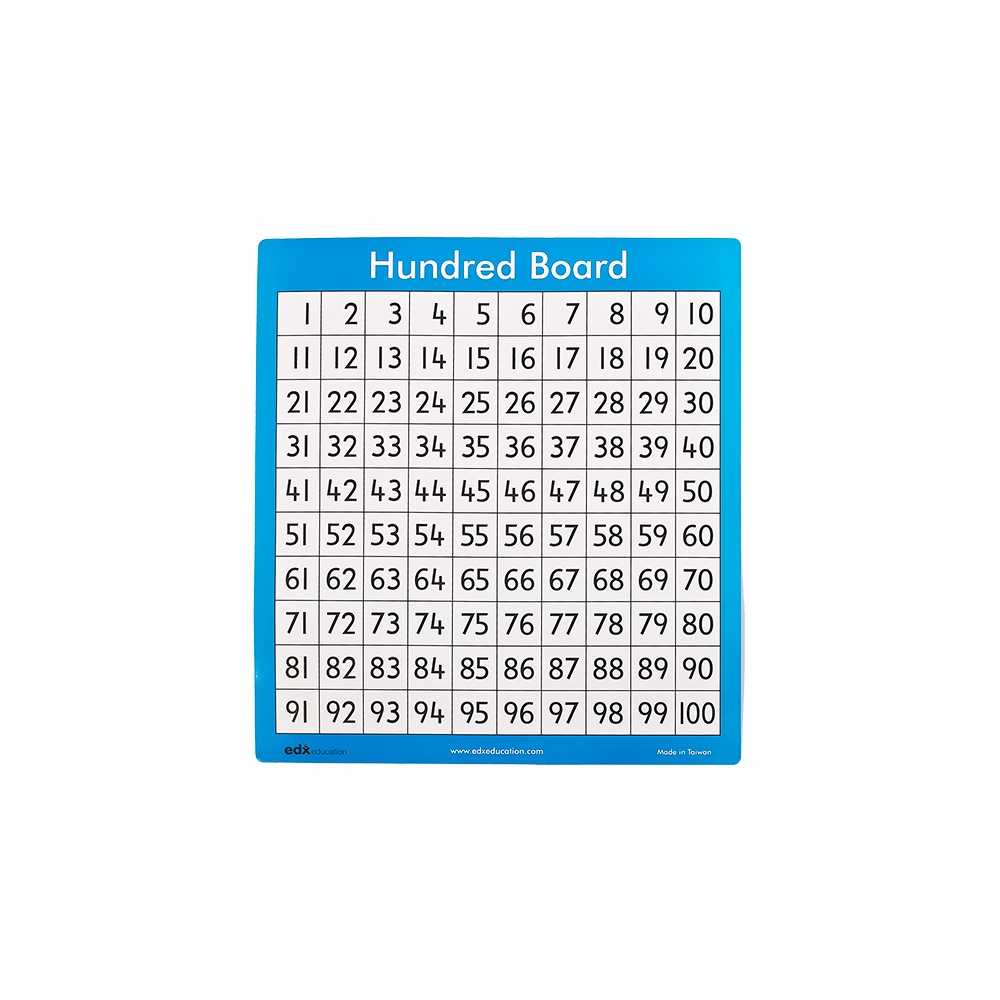 EDX Education - Student Hundred Board 30pc - Double-Sided Math Learning Set 24cm