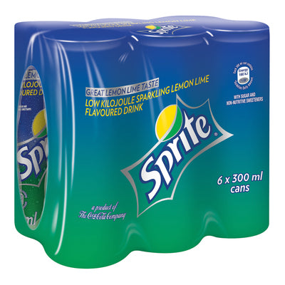 Sprite Lower Sugar Cans - 6 x 300ml