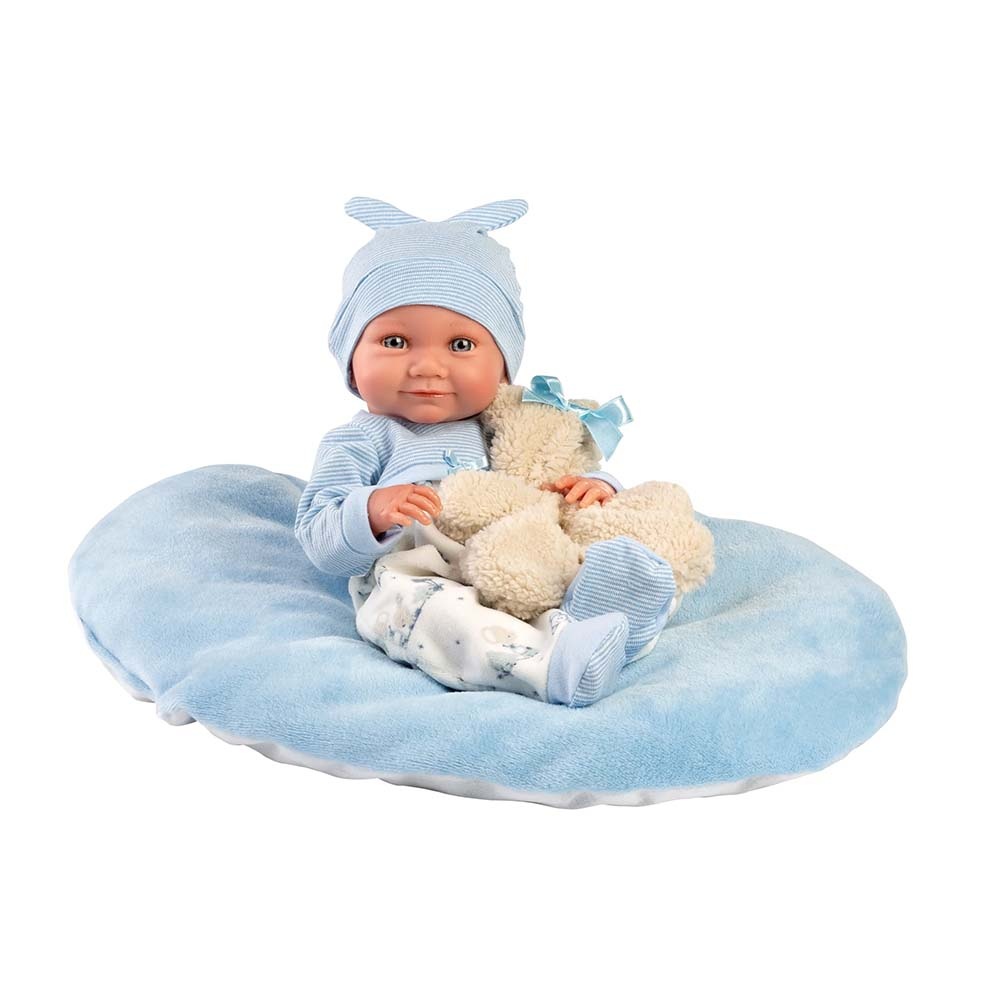 Anatomically Correct Baby Boy Doll with Clothing & Cushion: Nico - 40cm
