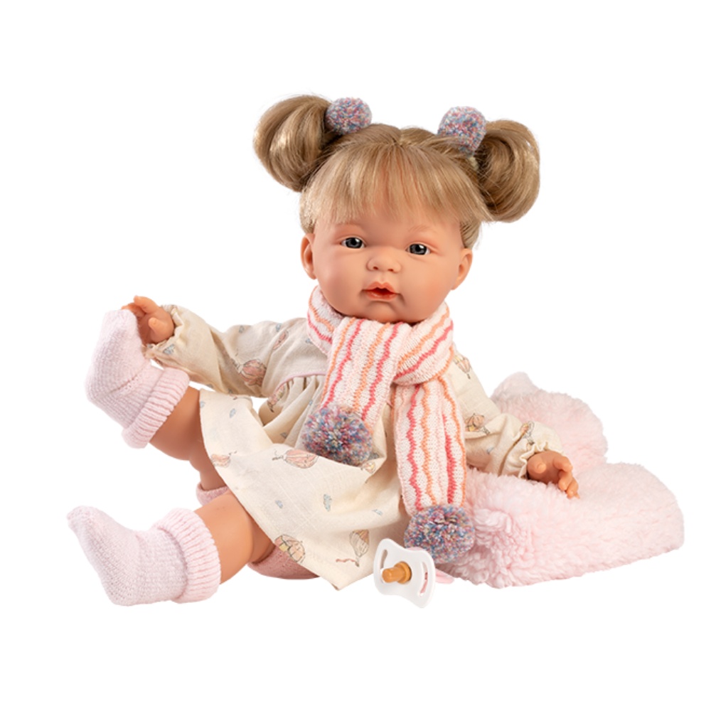 Baby Girl Doll with Crying Mechanism, Clothing, Scarf & Accessories: Joelle - 38cm