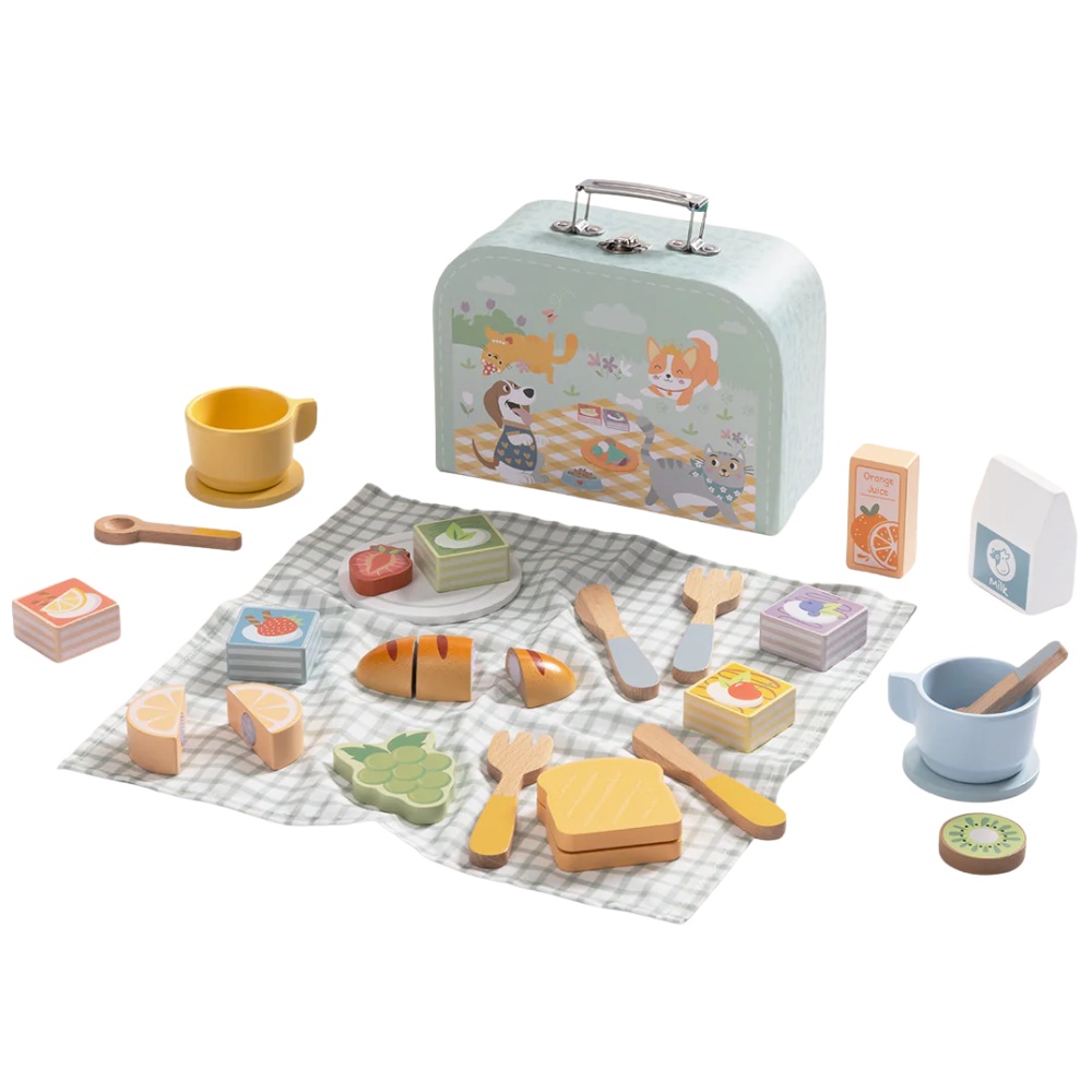 Picnic Basket Set & Play Food - 31pcs