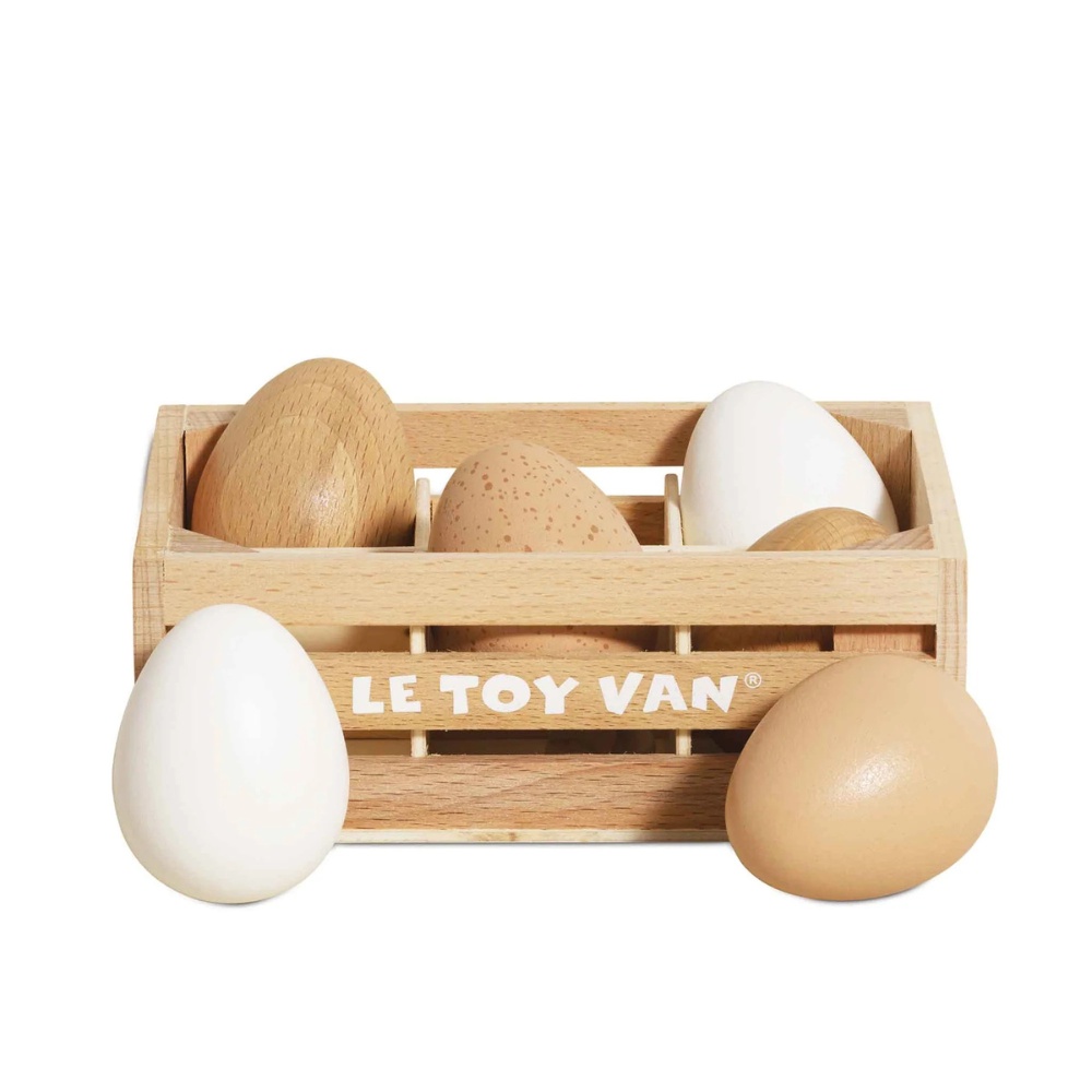 Wooden Farm Eggs Food Crate - 7pcs