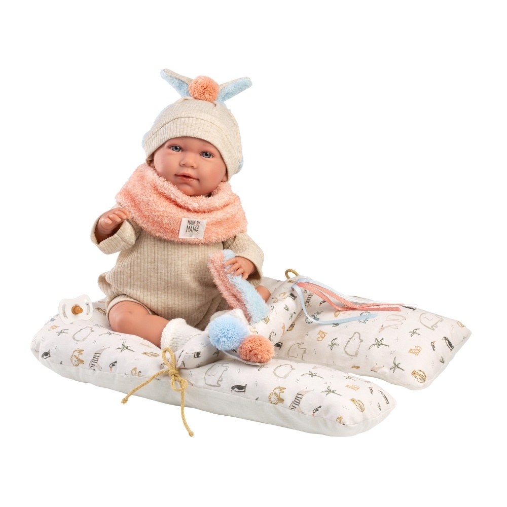 Baby Girl Doll with Crying Mechanism, Clothing & Cushion: Mimi - 42cm