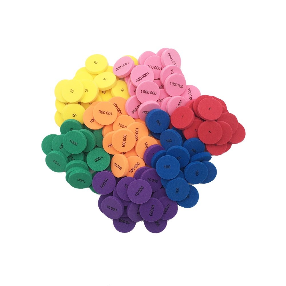 Place Value Chips - 7 Colours - 140pcs