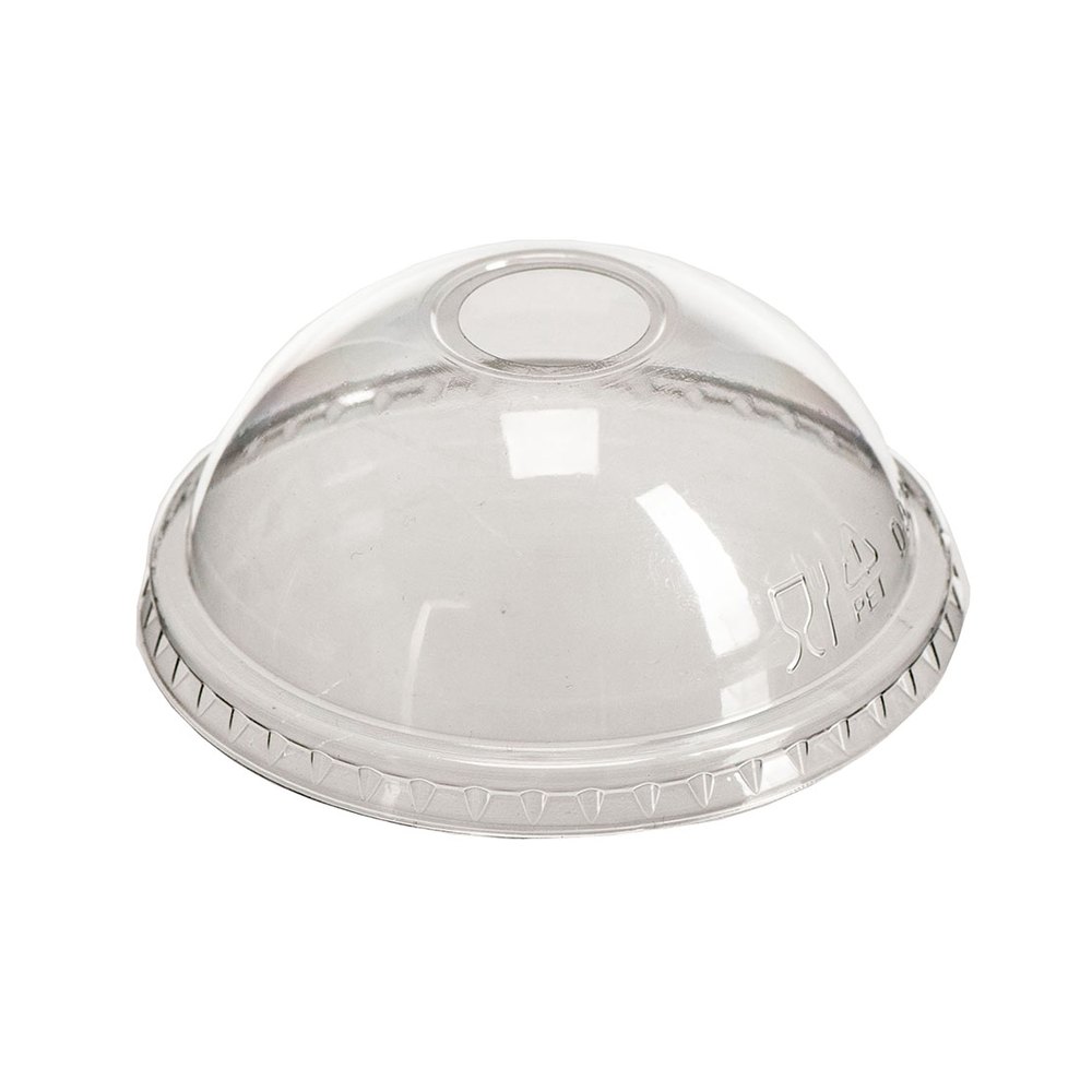 Unbranded Clear PET Dome Lids with Hole for 350ml Cups - 1000 Lids