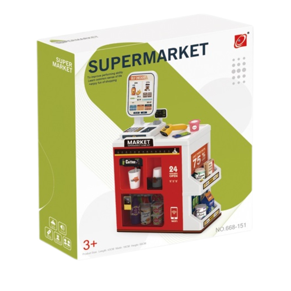 Cogo - Pretend & Play Grocery Store with Lights & Sound Effects - 47 Pieces-**