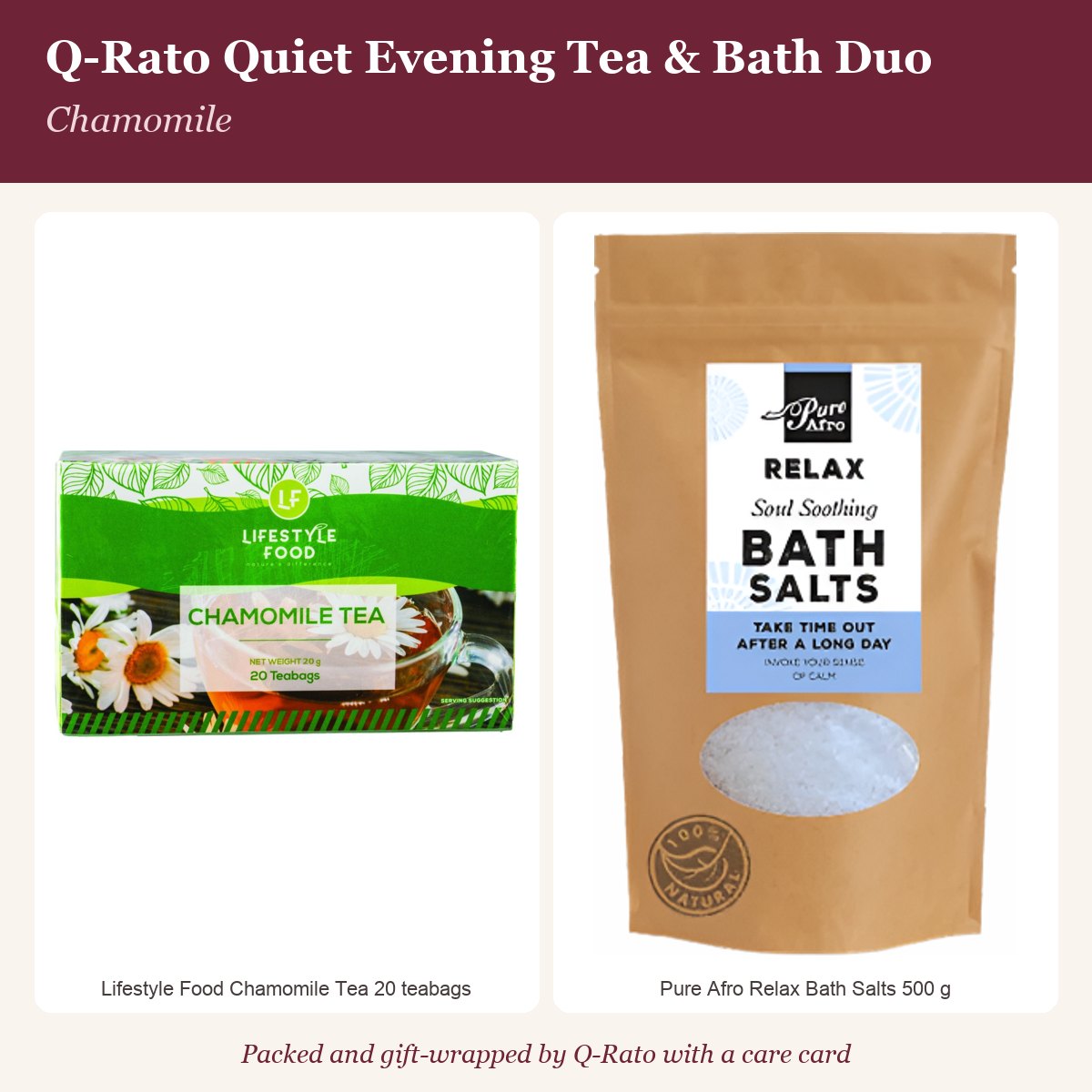 Q-Rato Quiet Evening Tea & Bath Duo