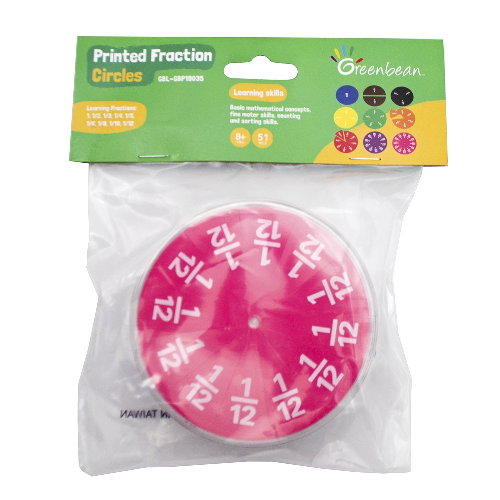 Printed Fraction Circles – 51 Pieces