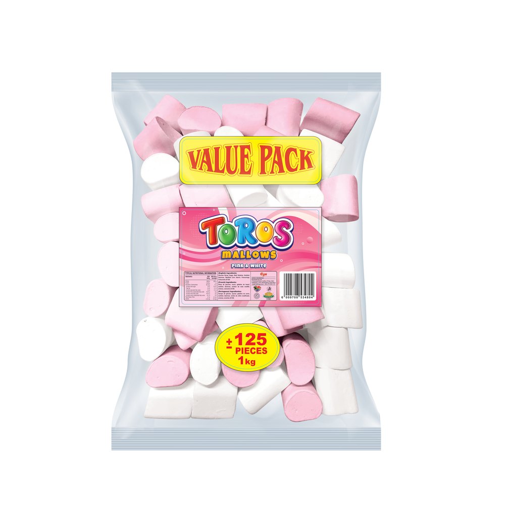 Toros Mallow Pink & White 1kg 125pcs