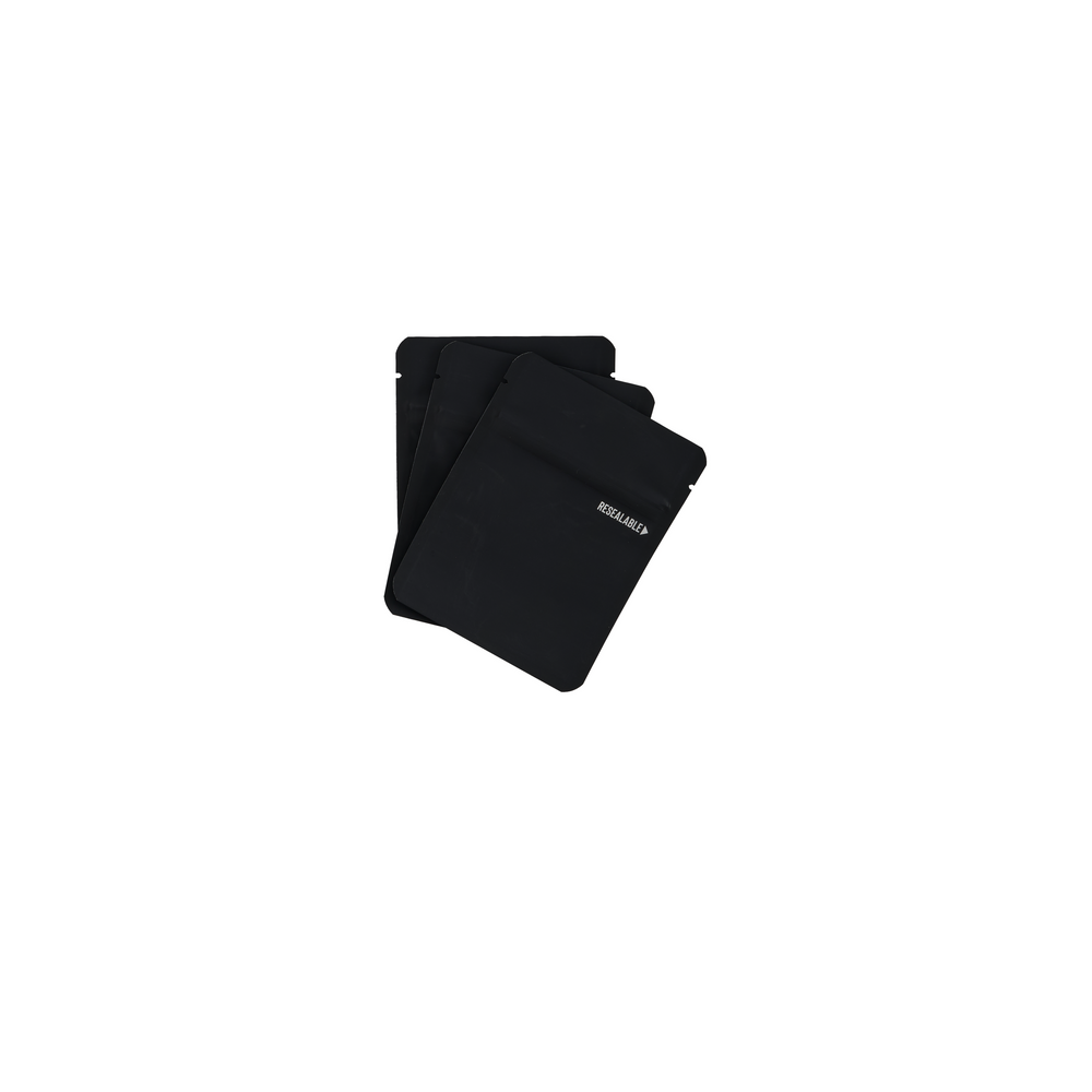 2g Child-Resistant Mylar Bags Black - 100 Units