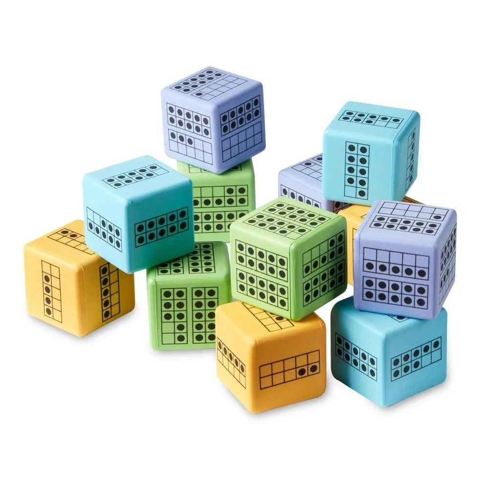 Ten-Frames Dice: Early Math Learning Activity - 12pcs