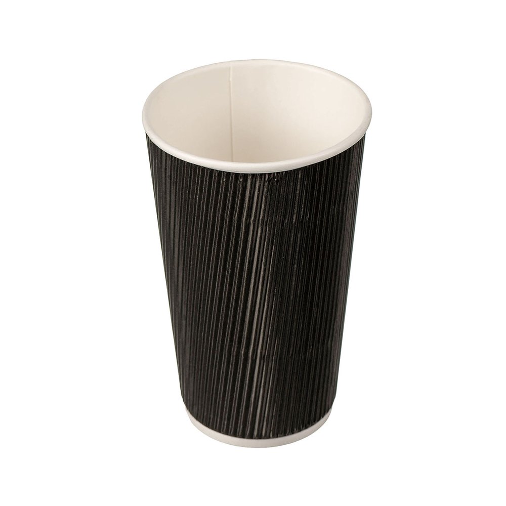 Unbranded Black Ripple Wall Cups - 500 x 500ml