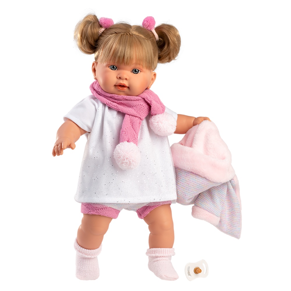 Baby Girl Doll with Crying Mechanism & Clothing: Alexandra - 42cm