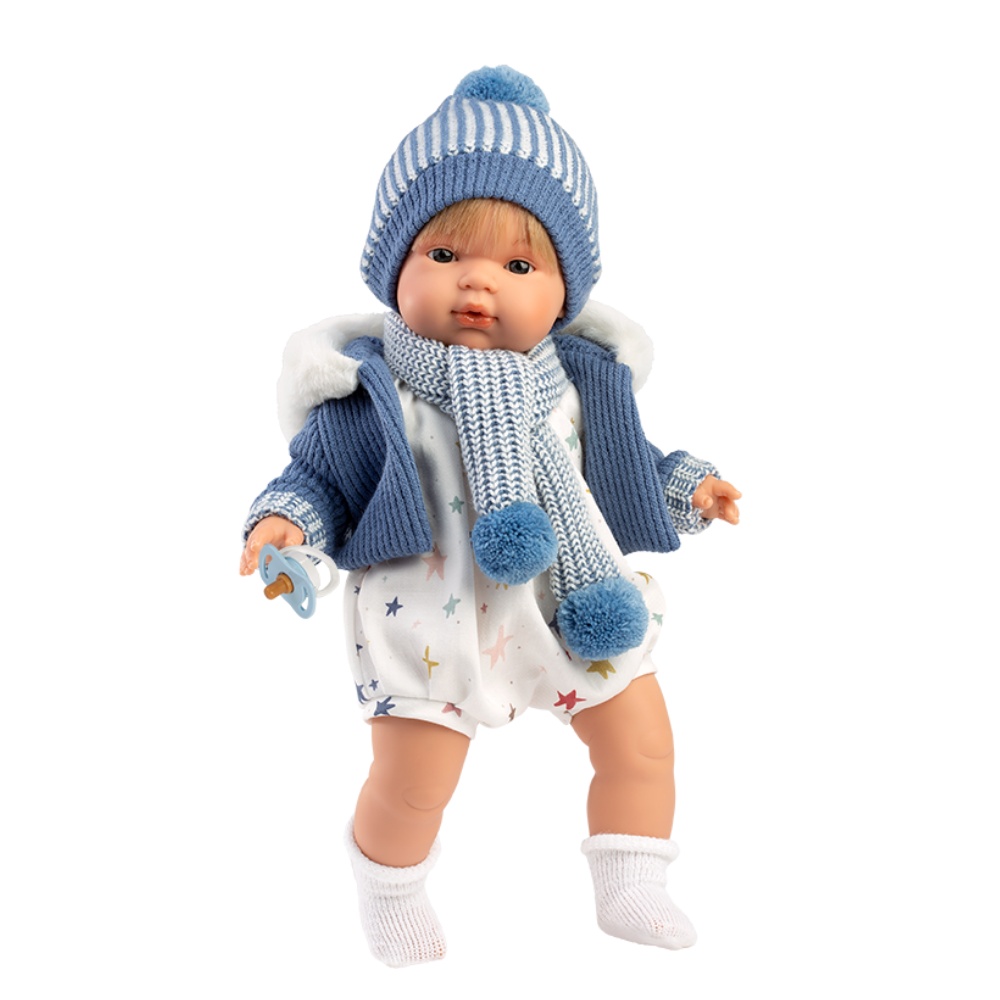 Baby Boy Doll with Crying Mechanism, Clothing, & Accessories: Sasha - 38cm