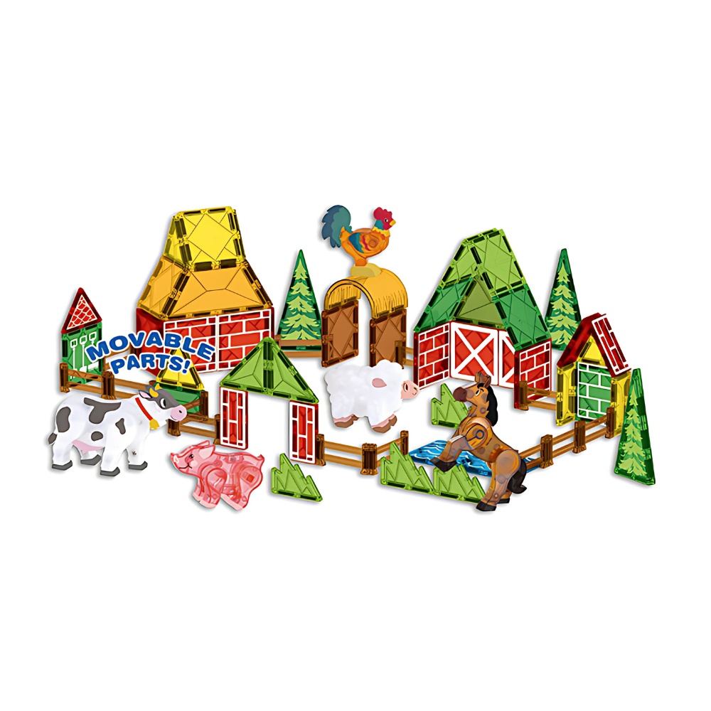 Magnetic Tiles - Farm Animal Set - 45 Pieces