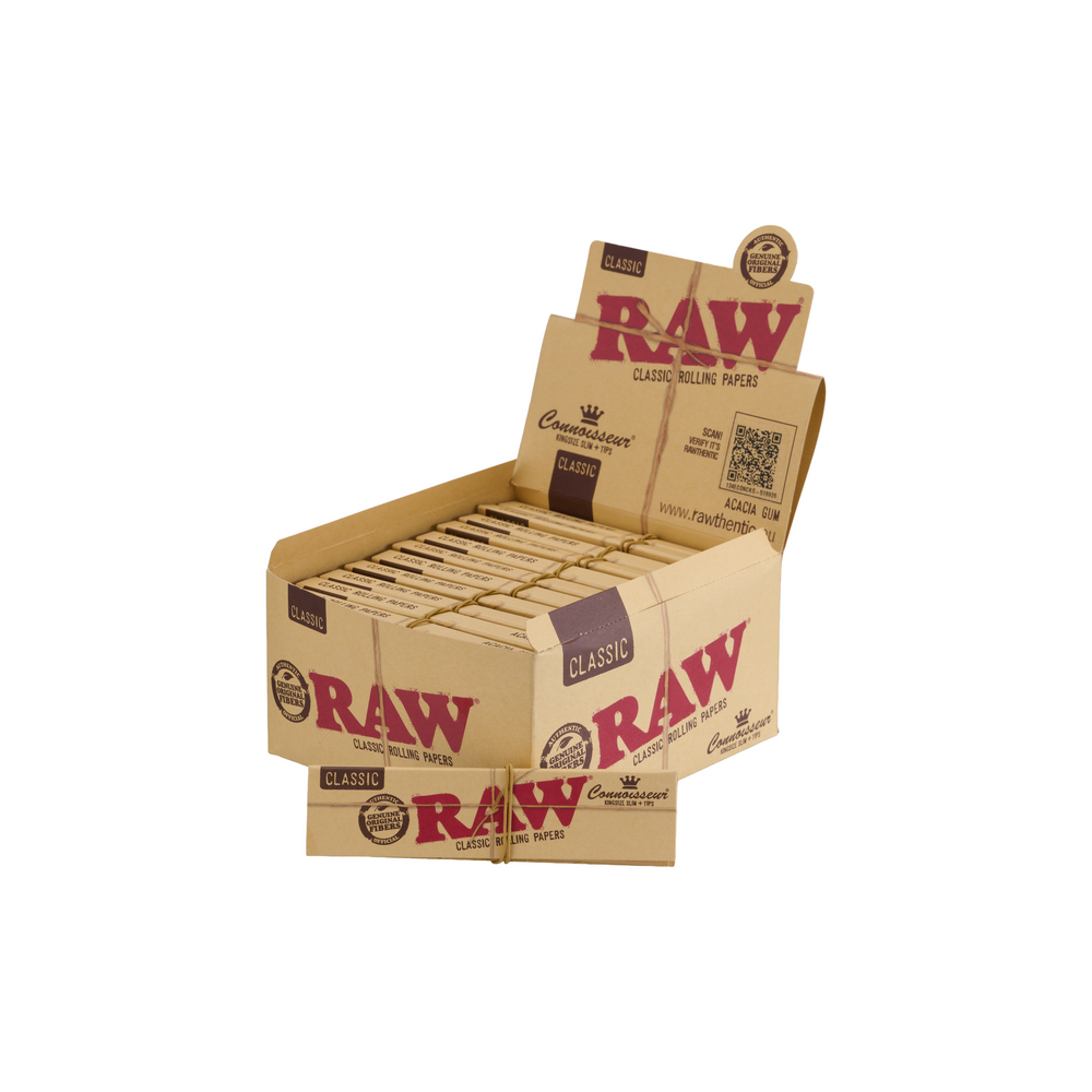 RAW Classic King Size Papers & Tips - Box of 24