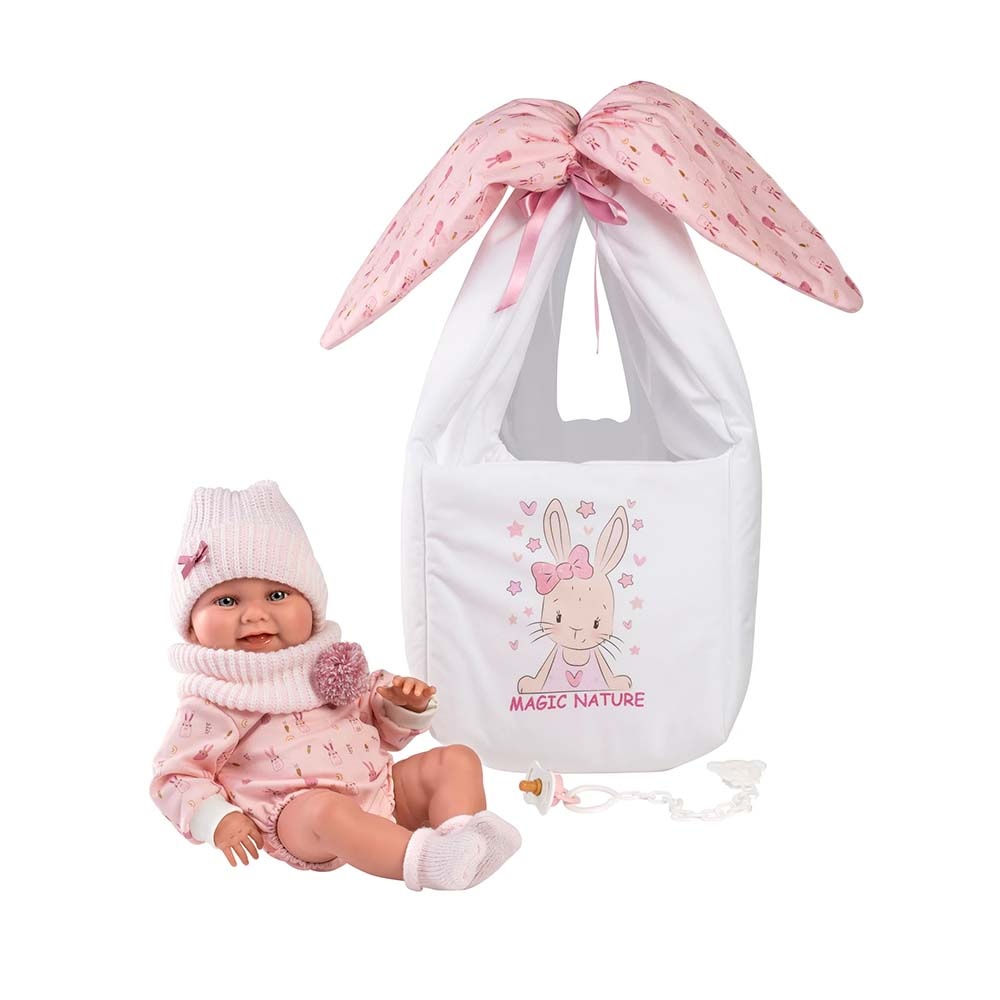 Anatomically Correct Baby Girl Doll with Clothing & Baby Carrier: Nica - 40cm