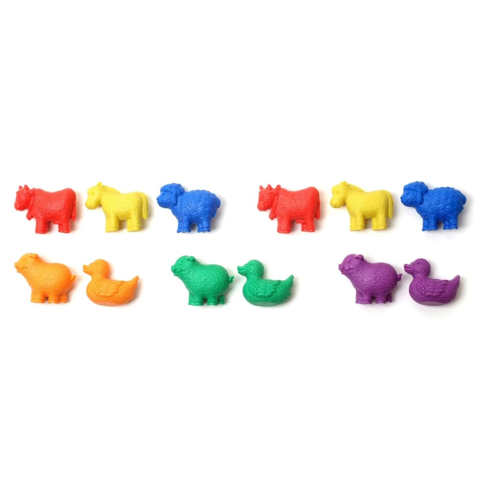 Counters - Farm Animals 6 Colours - 72Pc Polybag