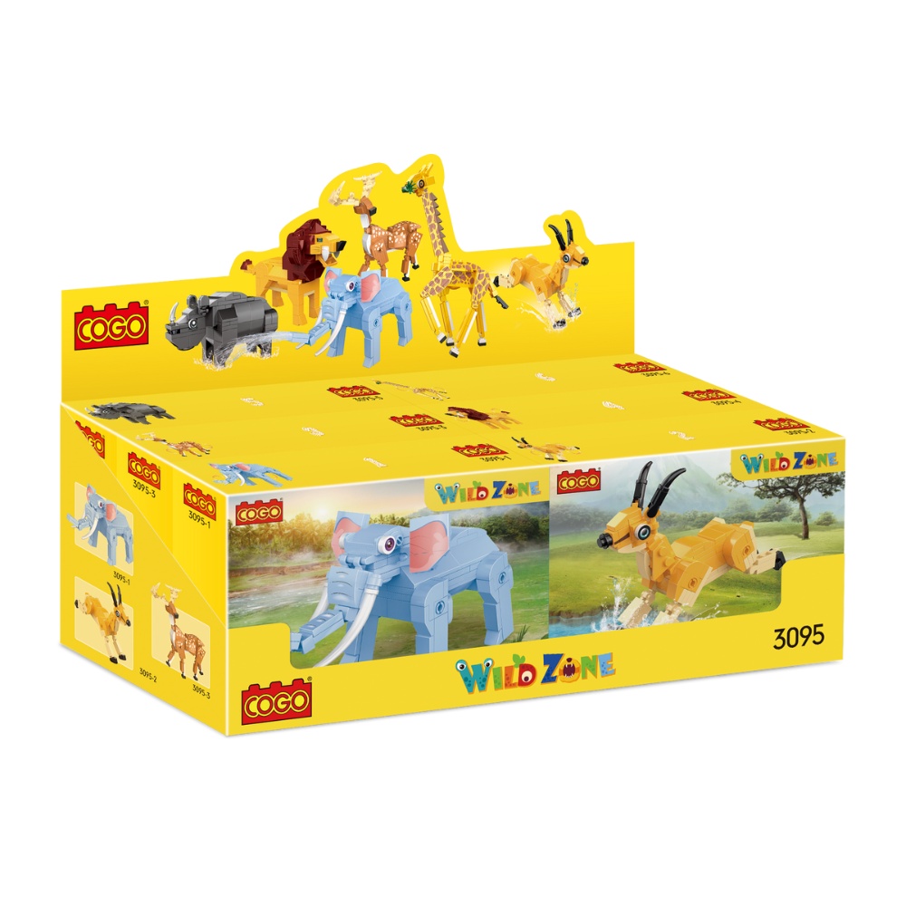 Building Block Set - Wildlife Explorer - 6 Animals 92-102 Pieces