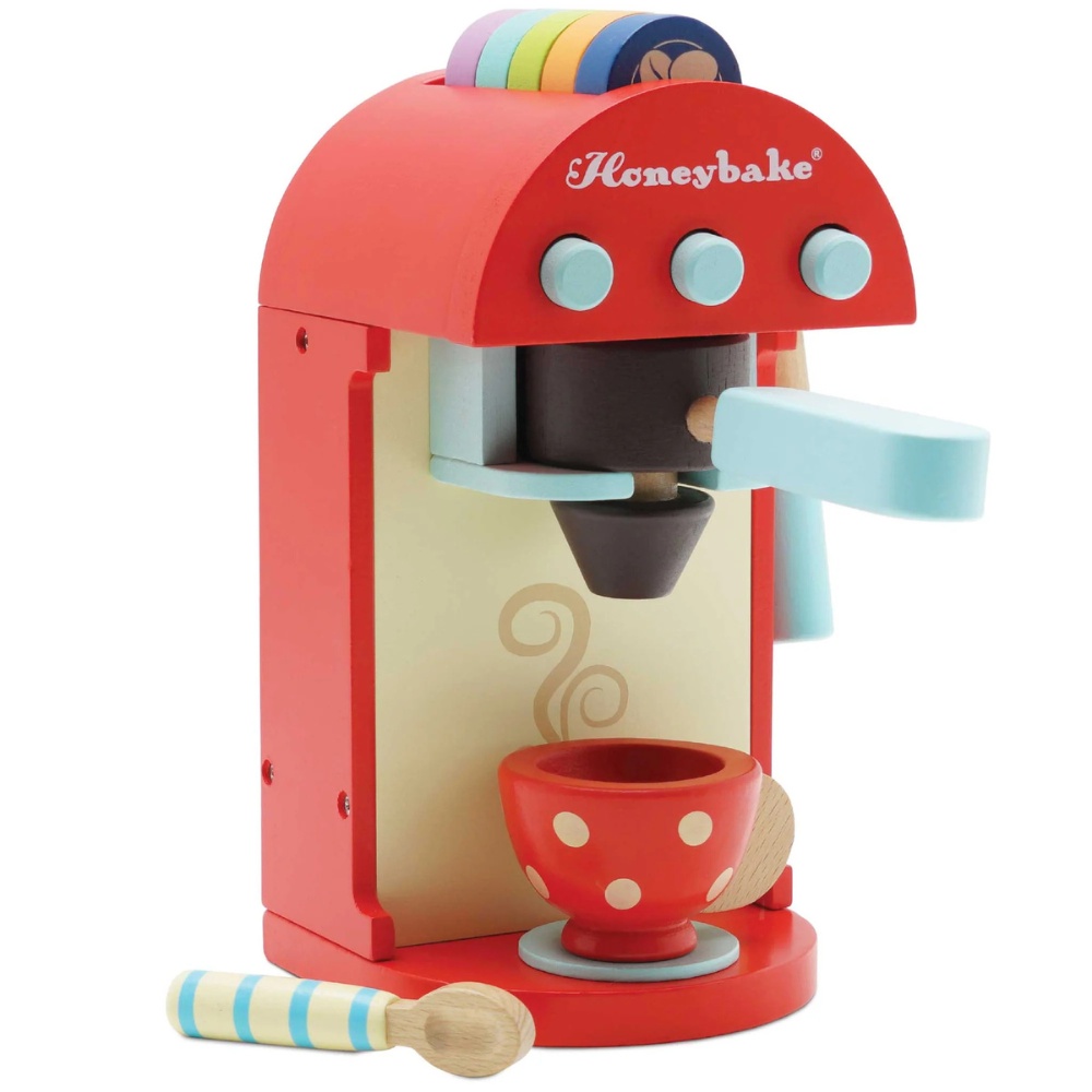 Wooden Toy Coffee Machine & Pods - 9pcs