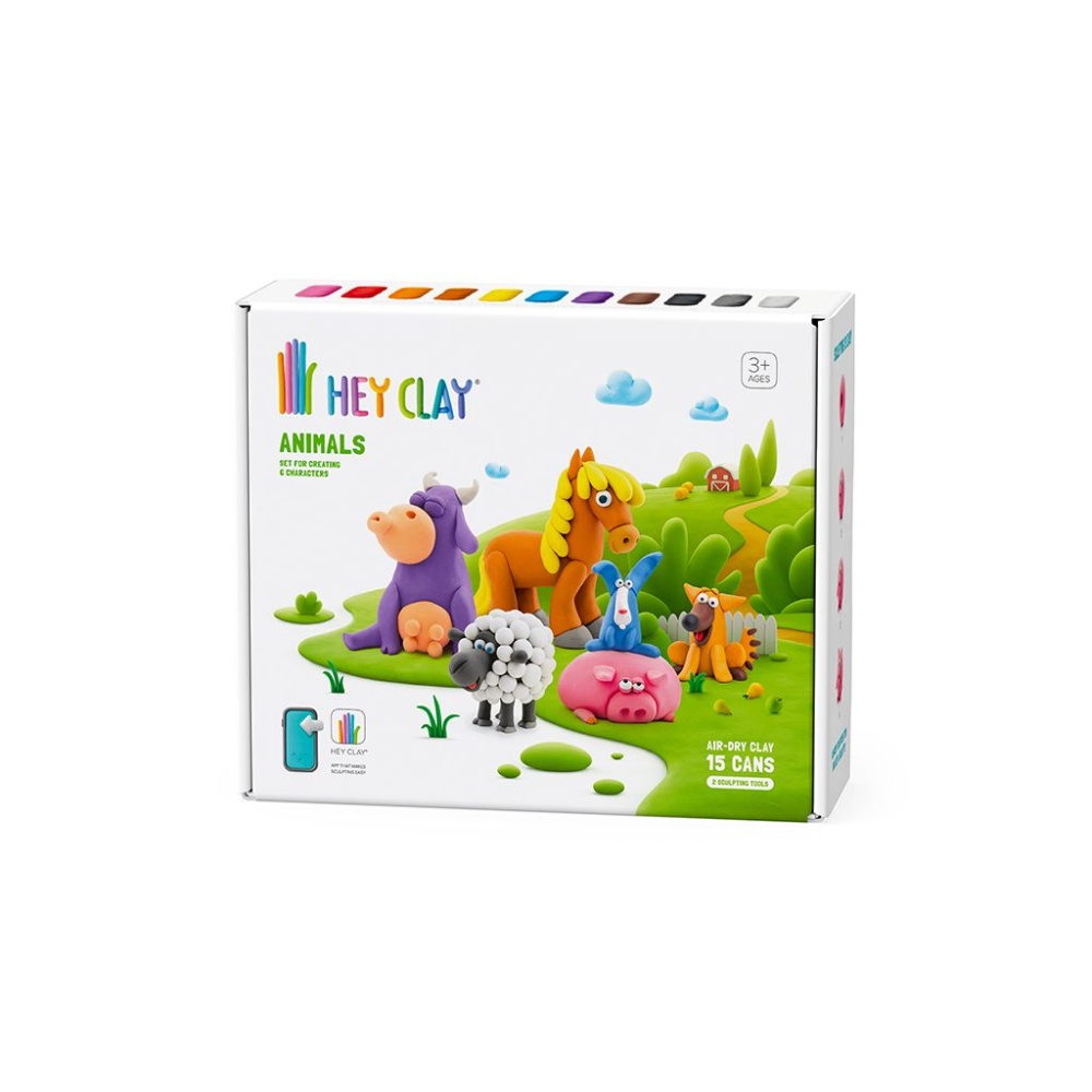 Modelling Air-Dry Clay with Fun Interactive App - Animals, 15 cans