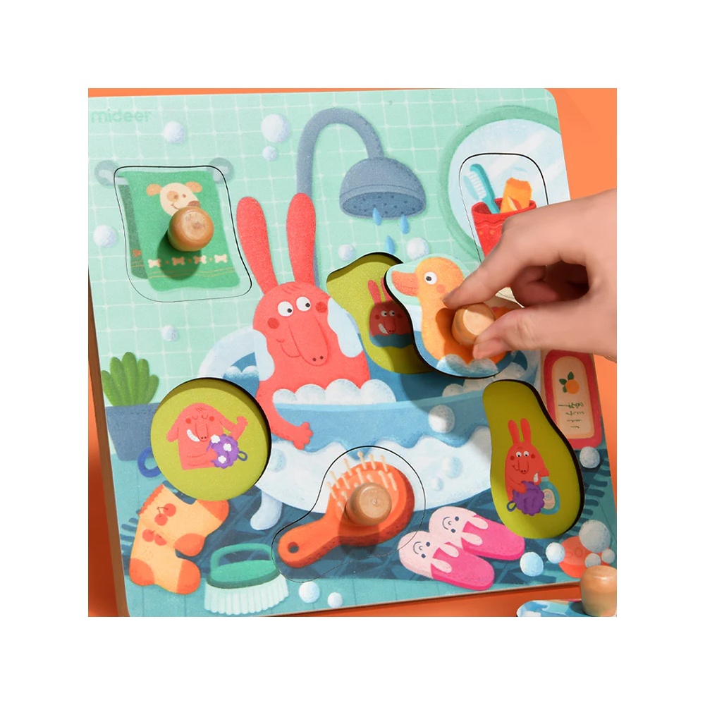 Wooden Peg Puzzle-Bath Time