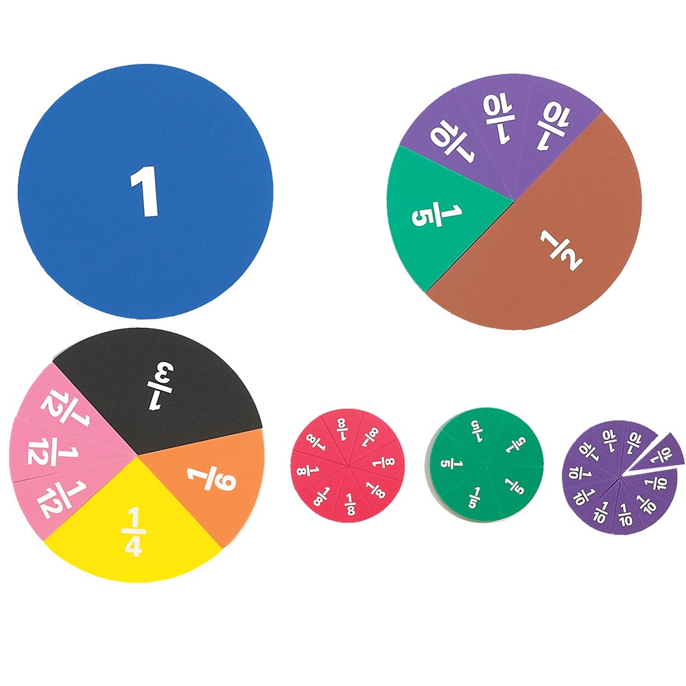 Fraction Circles - 1 to 12th - Printed Demo Magnetic - 51pcs