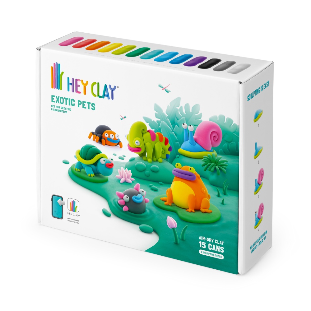 Modelling Air-Dry Clay with Fun Interactive App - Exotic Pets, 15 cans