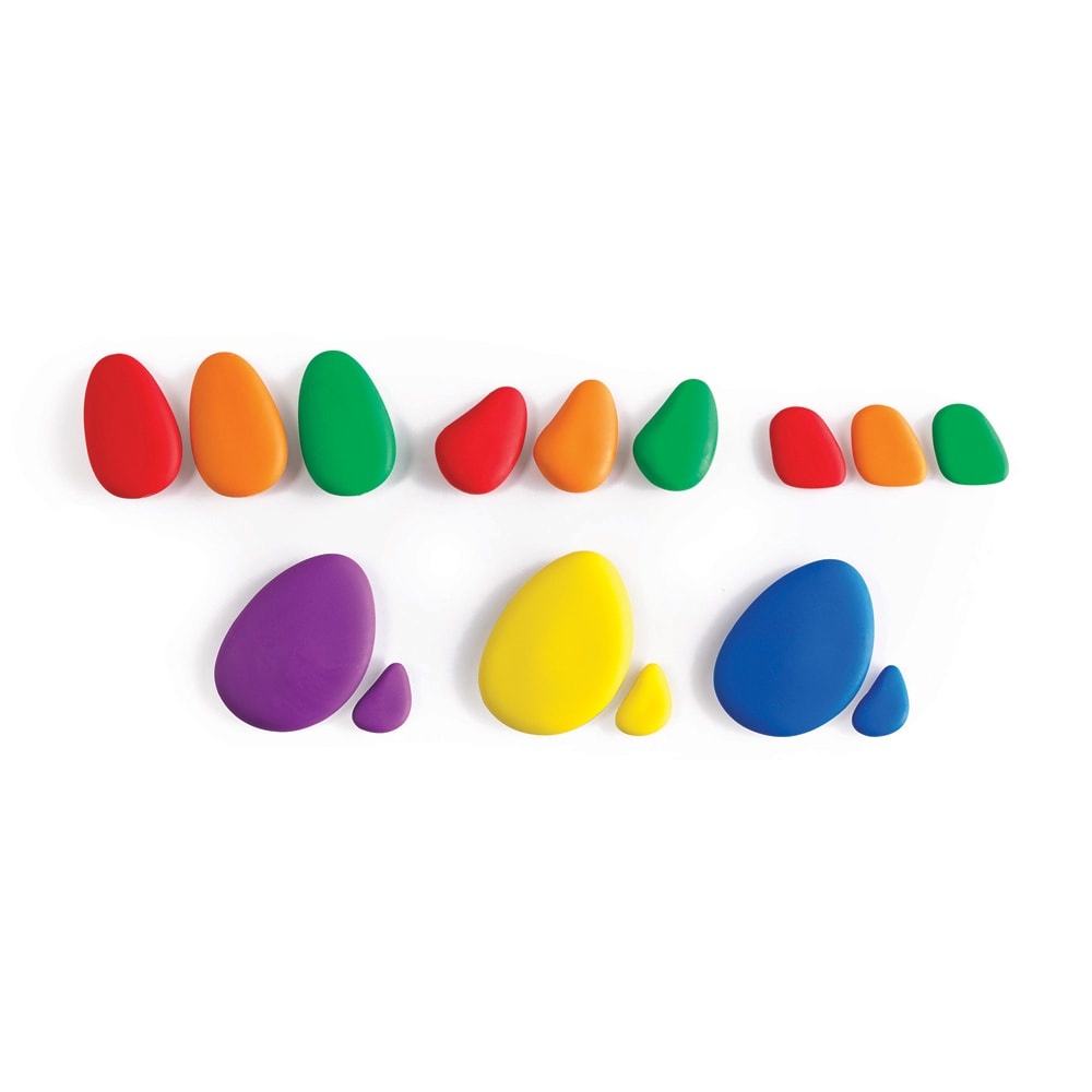 Rainbow Pebbles - 6 Colours 6 Sizes - 36pcs - Polybag