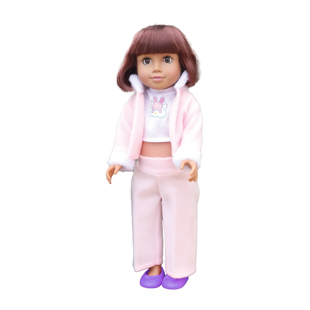 Fashion Doll - Brown Hair, Clothing & Ballerina Flats - 46cm-**