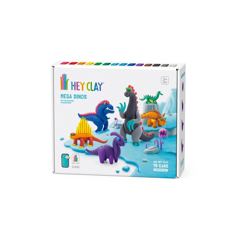 Modelling Air-Dry Clay with Fun Interactive App - Mega Dinos, 15 cans