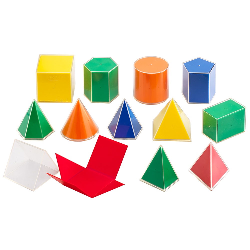 Geometric Solids - 8cm with Folding Nets - 12 Shapes - 24pcs