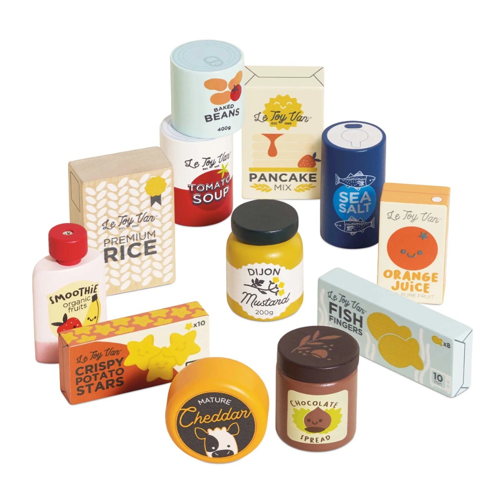 Wooden Supermarket Grocery Weekly Shop - 12pcs