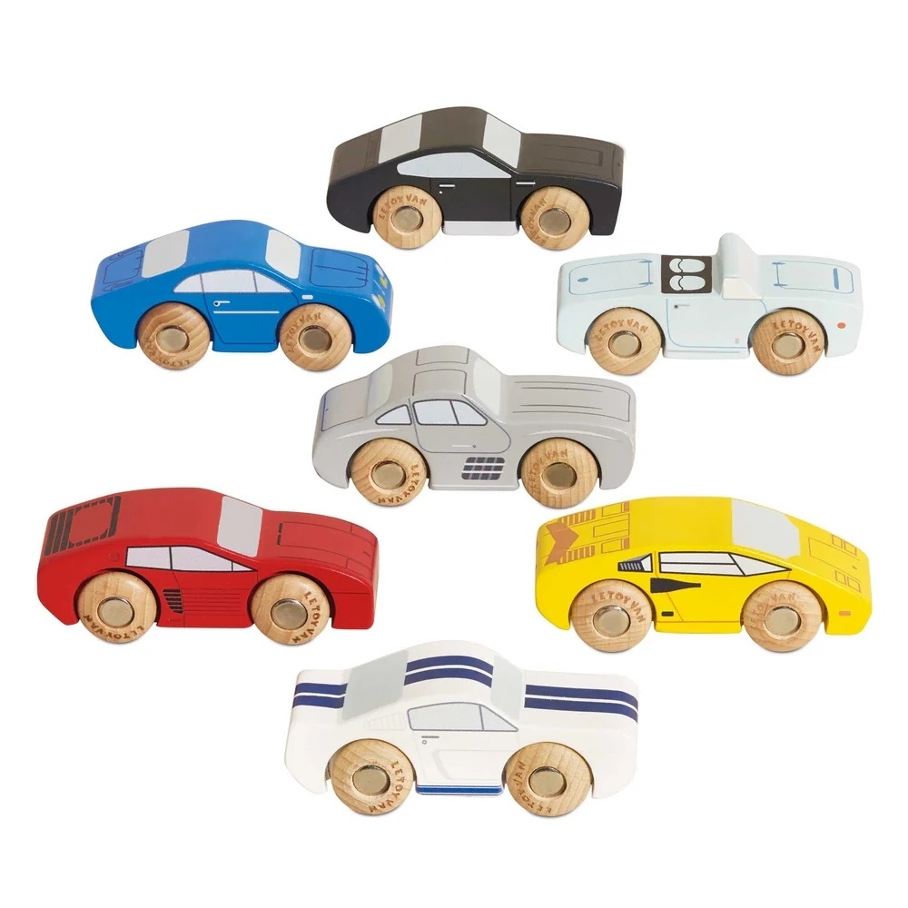 Wooden Classic Sports Toy Cars