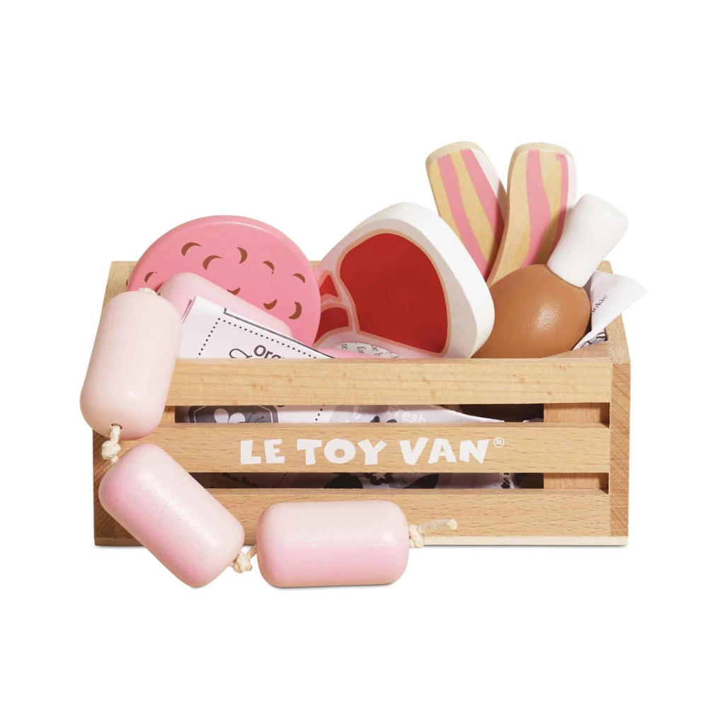 Wooden Butchers Meat Food Crate - 7pcs