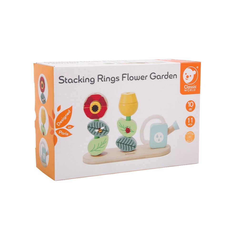 Wooden Stacking Toy - Flower Garden - 11pcs