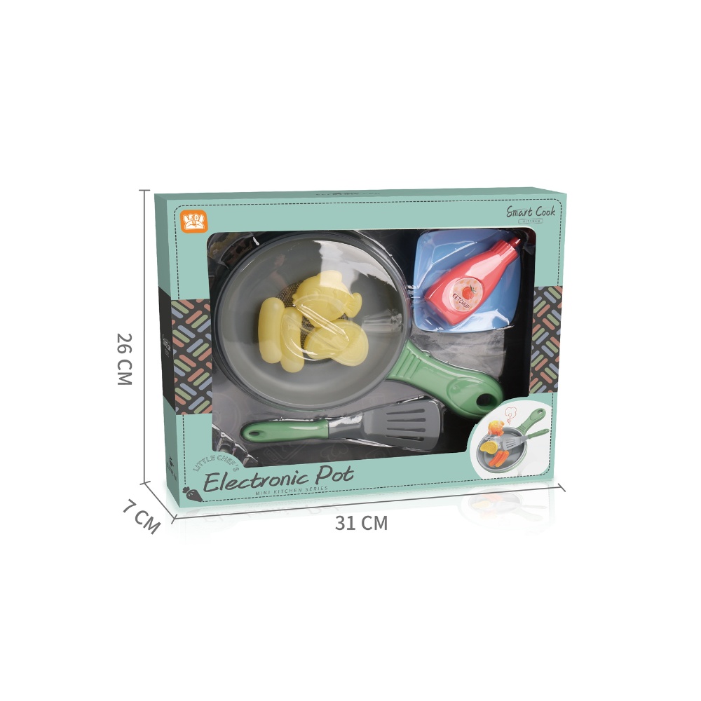 Pretend & Play Frying Pan Set with Lights, Sound & Colour Changing Food