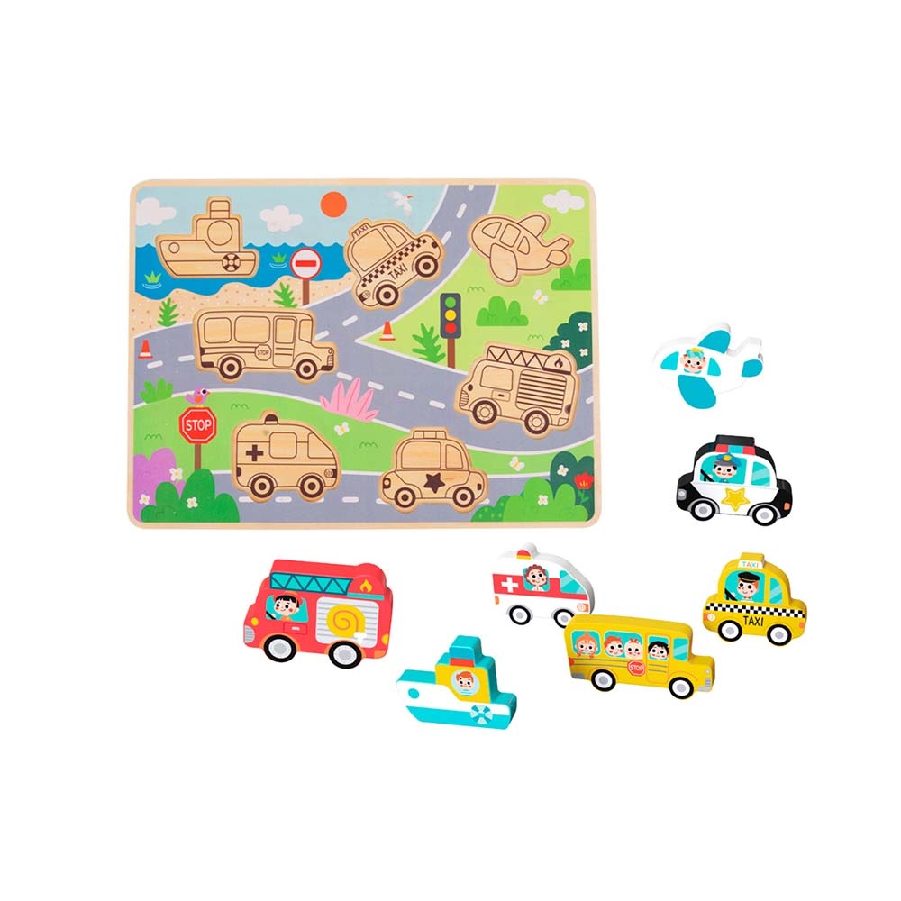 Wooden Chunky Transportation Puzzle