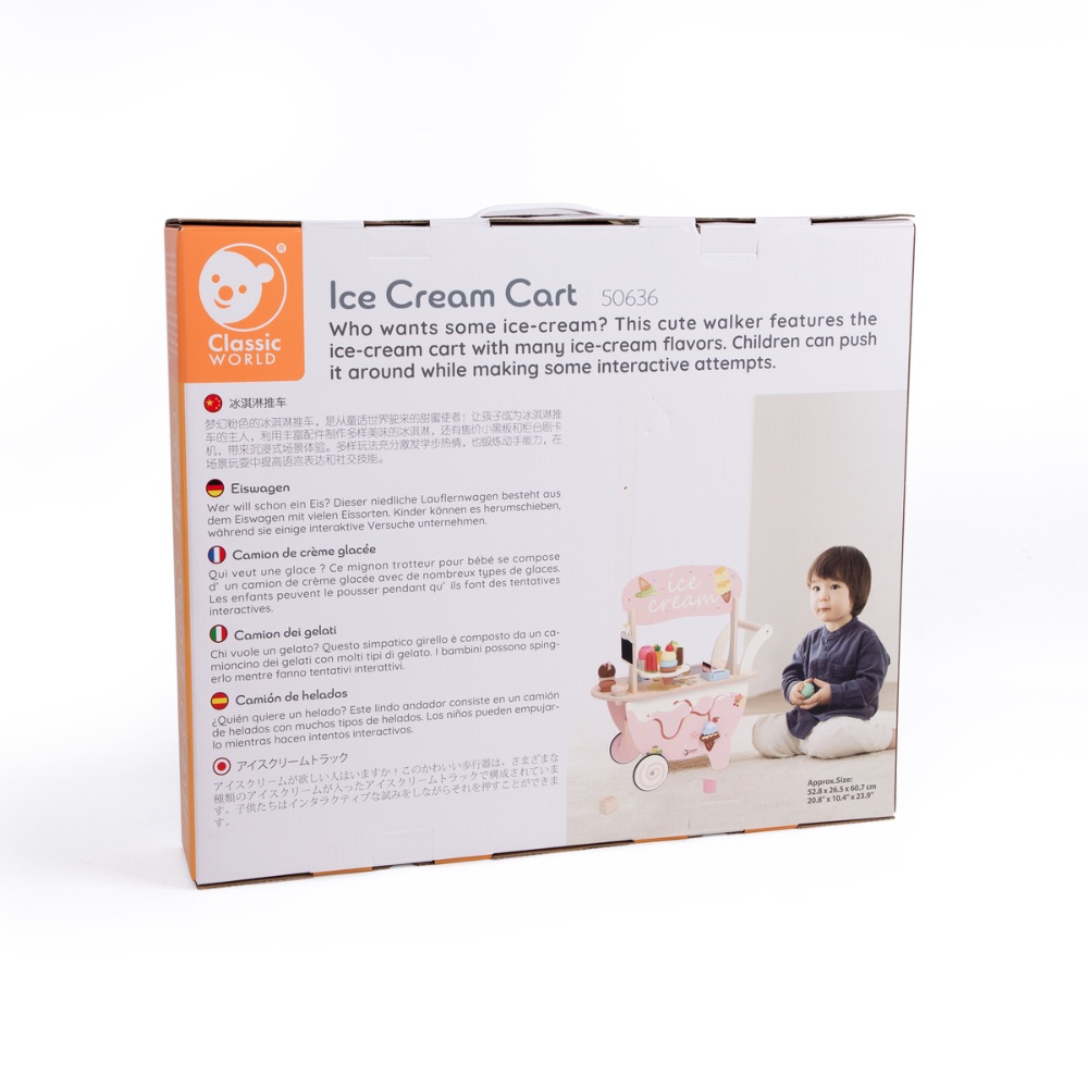 Pretend & Play - Wooden Ice Cream Cart - 40pcs