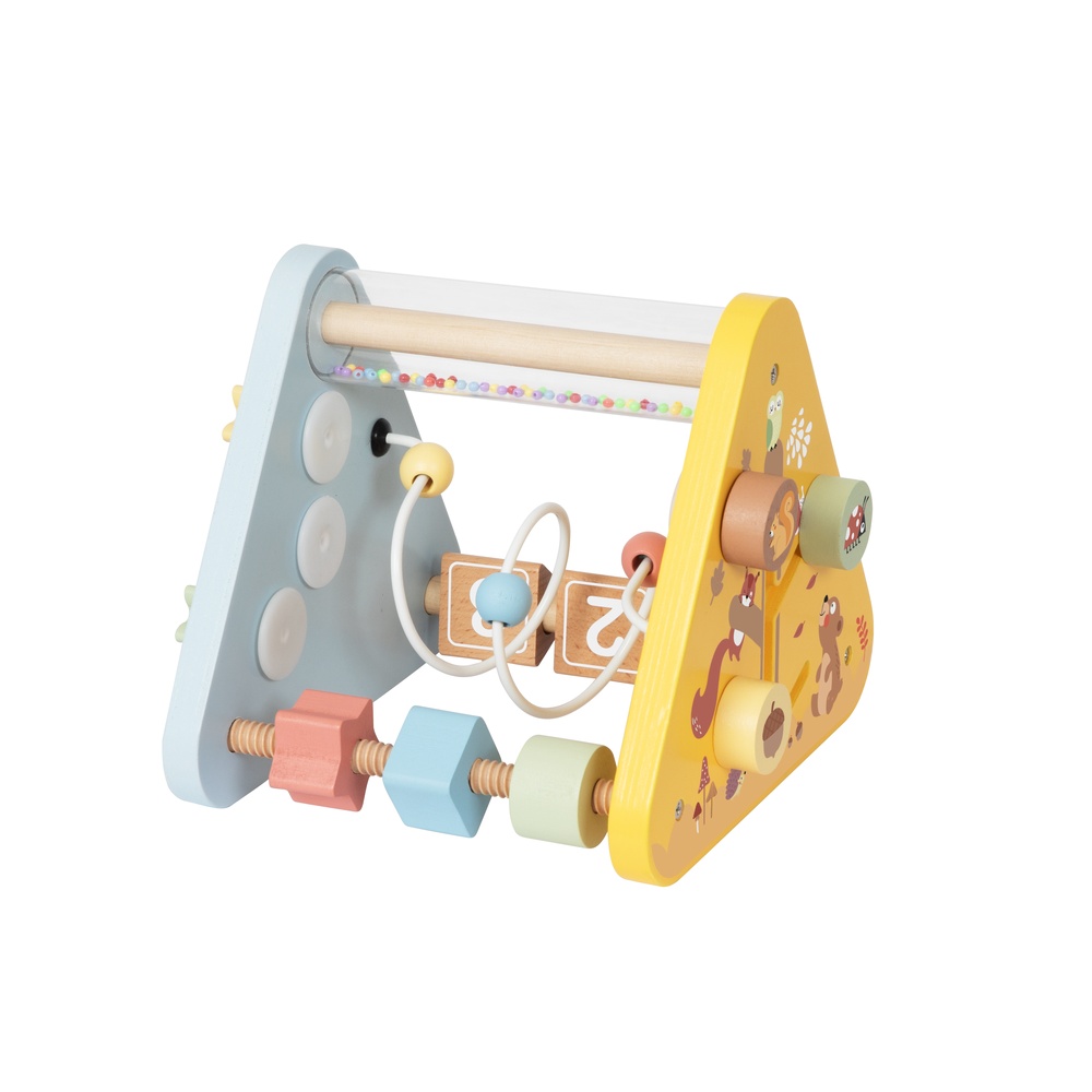 5-in-1 Wooden Activity Triangle Baby Sensory Play Centre