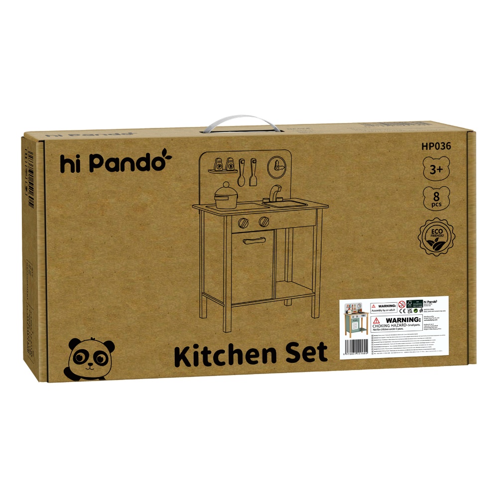 Pretend & Play – Wooden Kitchen Set – 8pcs