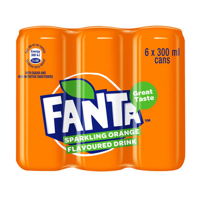 Fanta Orange Cans - 6 x 300ml