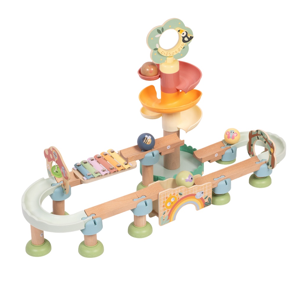 Montessori Multi-Activity Ball Drop Track Toy - 43 Pieces