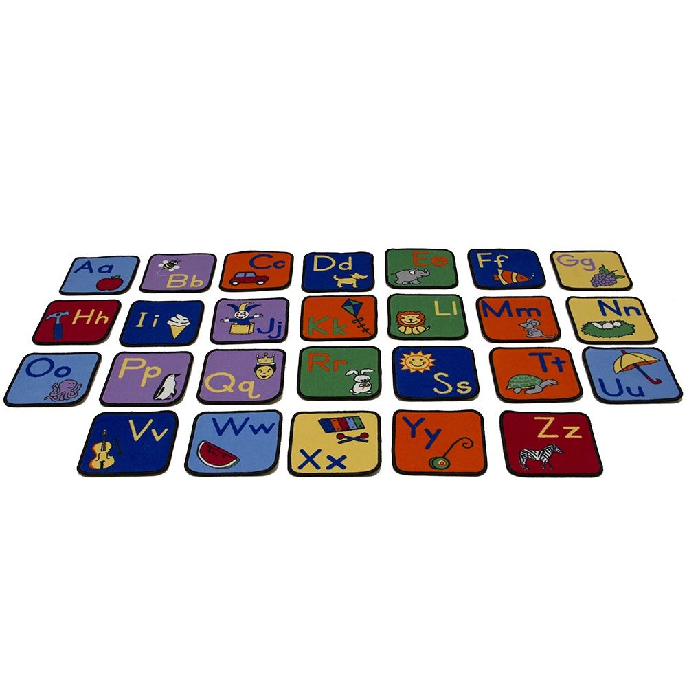 Learning Classroom Carpets - Alphabet - Seating Squares - 36 x 36 cm 26pcs
