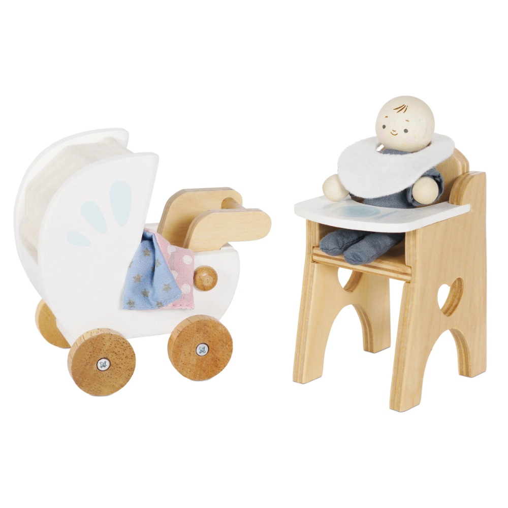 Dolls House Furniture: Nursery & Baby Set - 5pcs